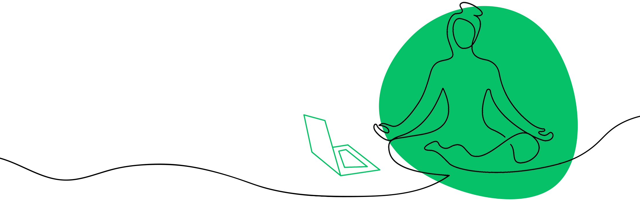 Online financial CPD on laptop Woman learning financial CPD on a laptop in a calm yoga pose